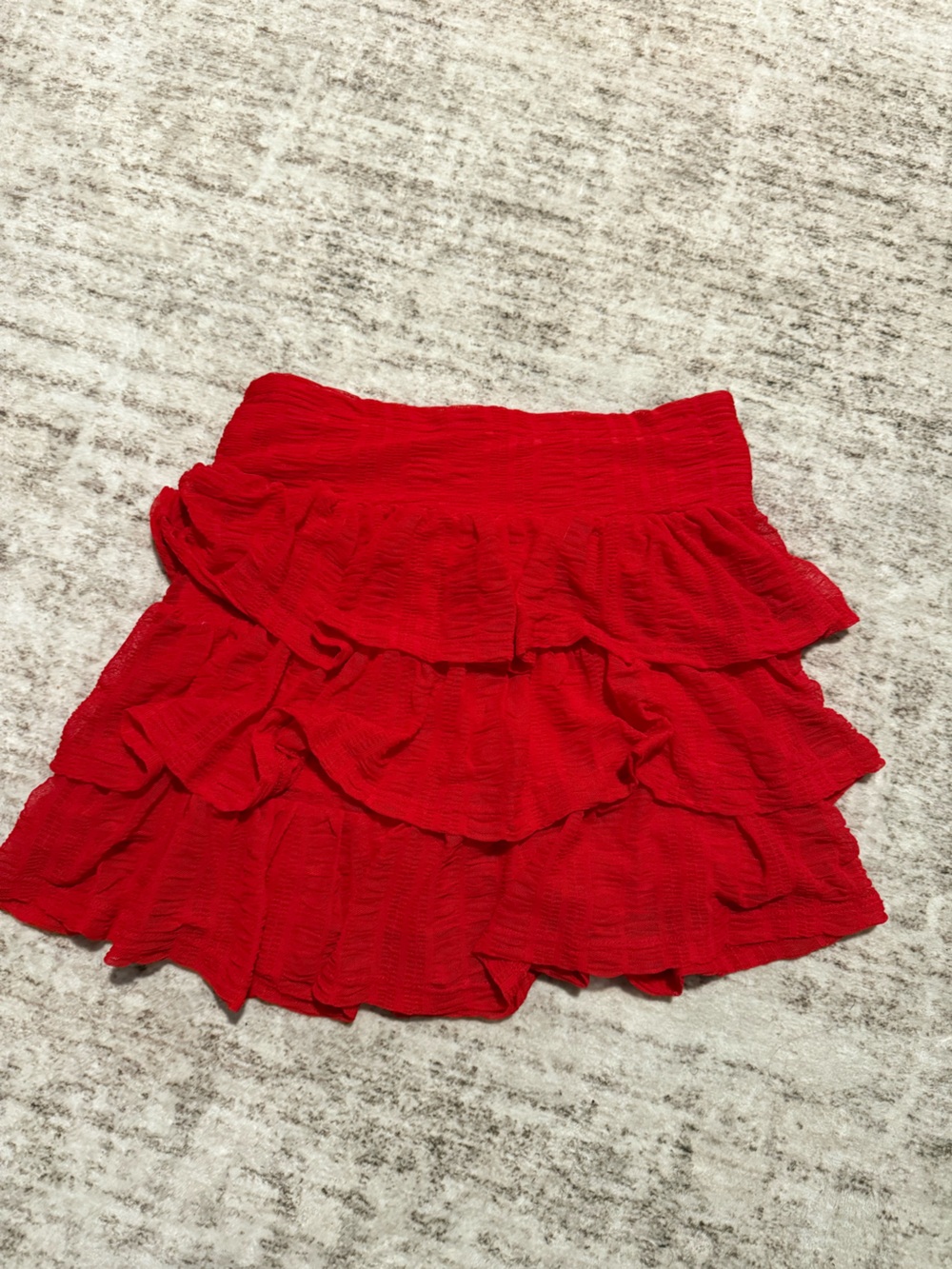 SHEIN Red Tiered Ruffle Mini Skirt